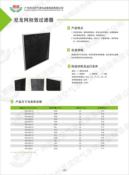 尼龍網初效萝莉社网页版特點及技術參數